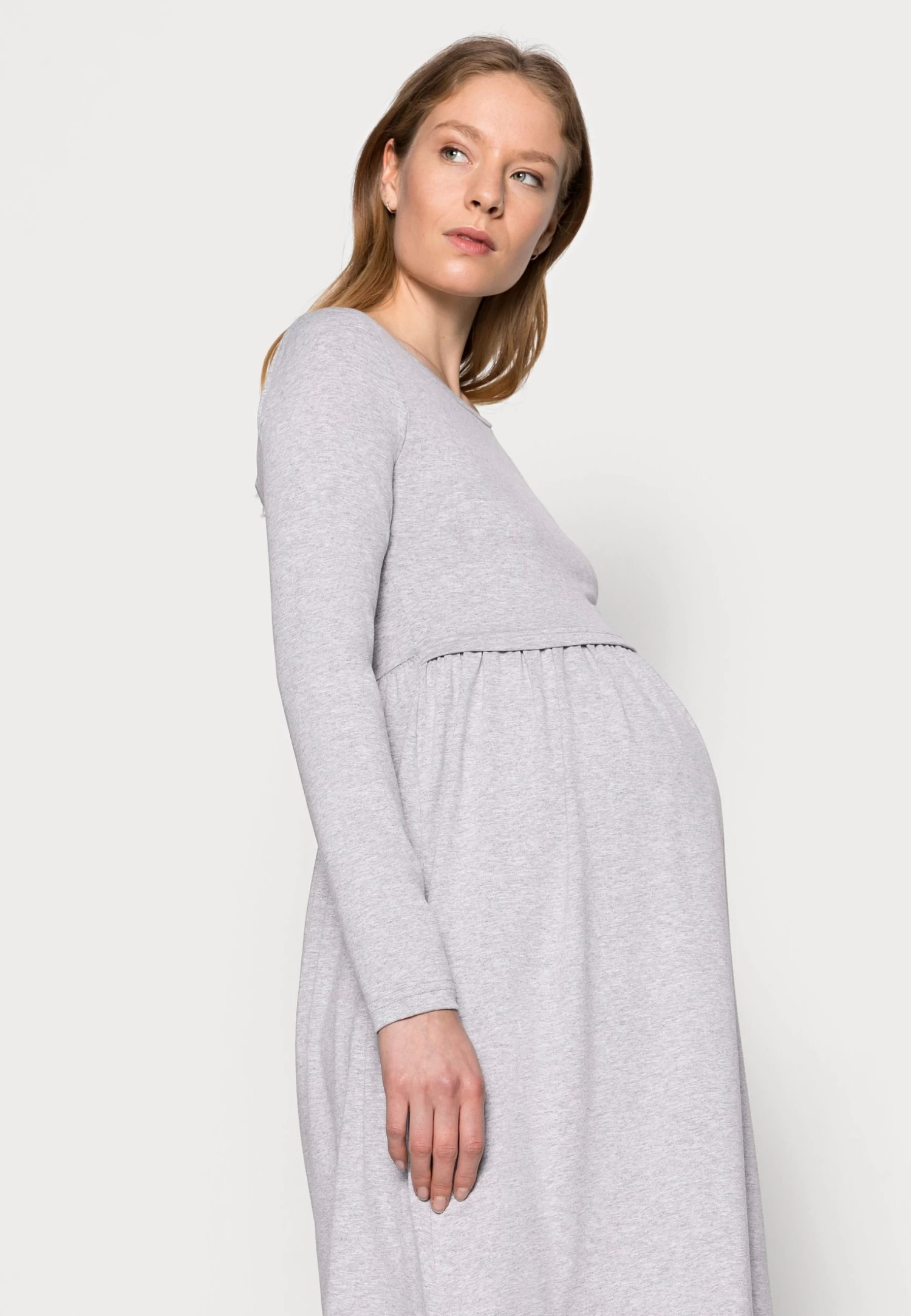 Nursing - Jersey Dress - Jerseyjurk - Grey - Afbeelding 4