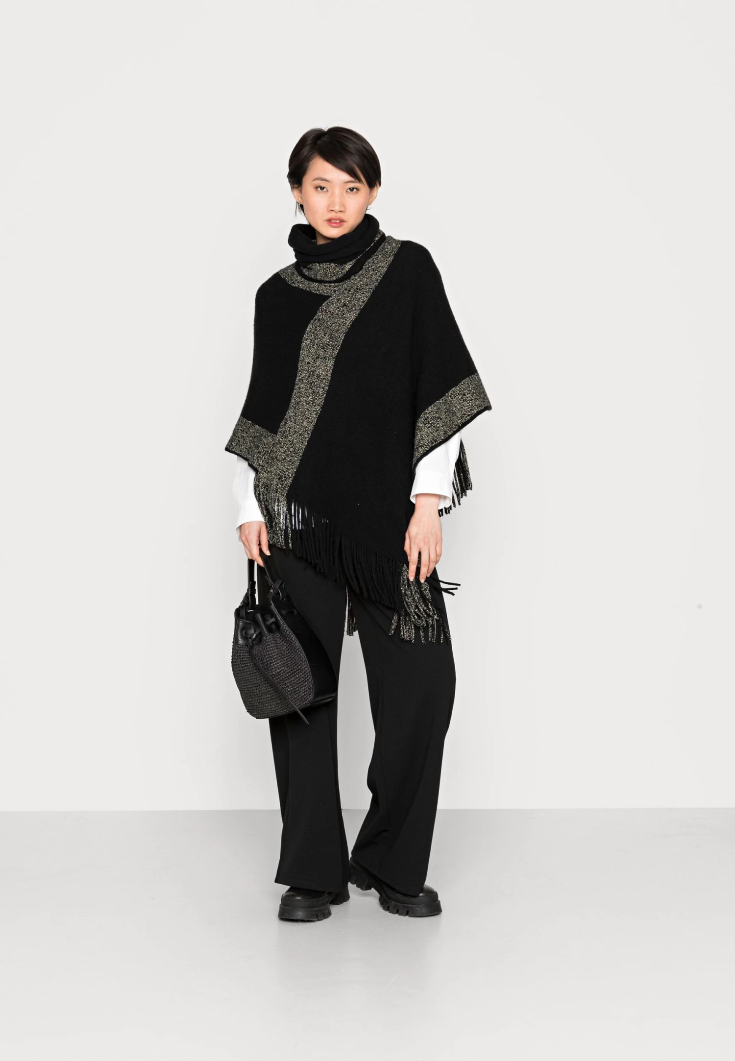 Anna Field Poncho - Black / Gold - Afbeelding 2