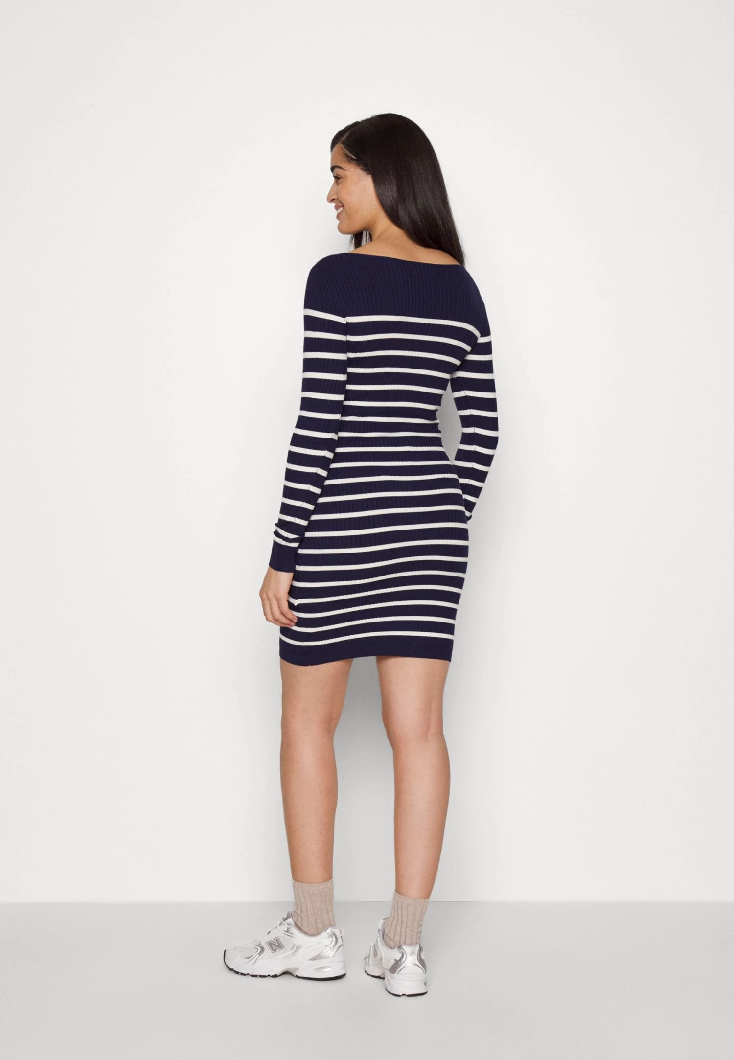 Gebreide Jurk - Blue/White - Afbeelding 3